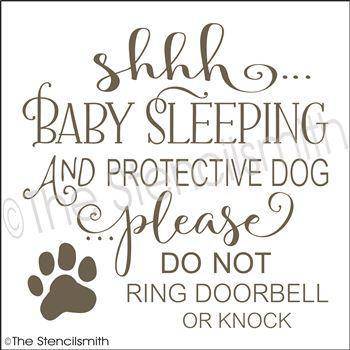 3134 - Shhh baby sleep & protective dog - The Stencilsmith