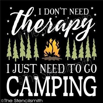 3594 - I don't need therapy... CAMPING - The Stencilsmith