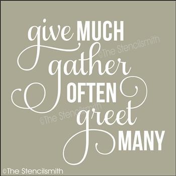 3940 - give much gather often - The Stencilsmith