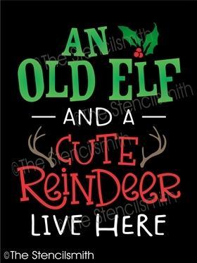 6367 - An old elf and a cute reindeer - The Stencilsmith