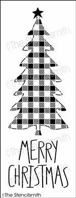 6431 - Merry Christmas (plaid tree) - The Stencilsmith