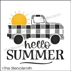 7488 - hello summer (plaid truck) - The Stencilsmith