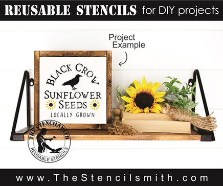 7536 - black crow sunflower seeds - The Stencilsmith