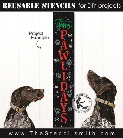 8597 - Happy Pawlidays stencil