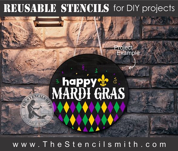 8646 happy mardi gras stencil