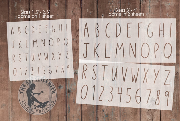 8652 - Skinny Alphabet Stencil Set