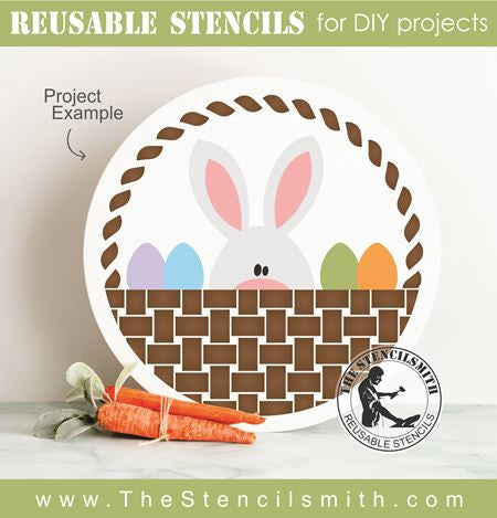 8748 - bunny in basket - The Stencilsmith