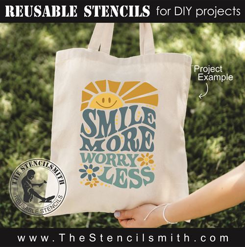 8755 - Smile More Worry Less - The Stencilsmith