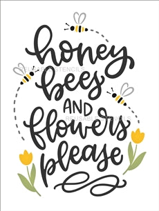 8797 - honey bee and flowers please - The Stencilsmith