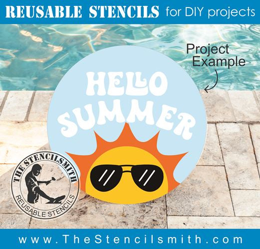 8842 hello summer stencil - The Stencilsmith