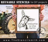8866 welcome to the farm donkey stencil - The Stencilsmith