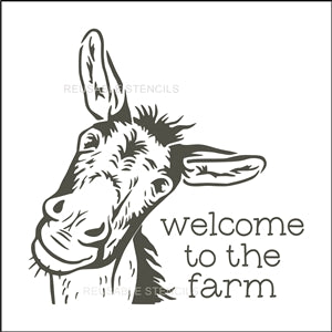 8866 welcome to the farm donkey stencil - The Stencilsmith