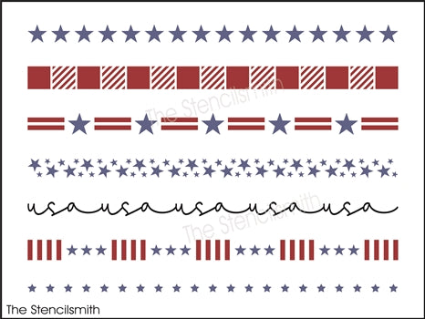 8875 Patriotic Borders Stencil