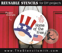 8884 Home of the Free gnome stencil - The Stencilsmith
