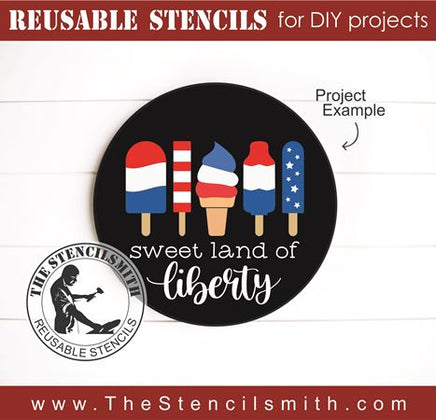 8889 sweet land of liberty popsicle stencil - The Stencilsmith