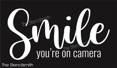 smile you're on camera stencil