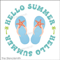 8930 Hello Summer flip flop stencil - The Stencilsmith