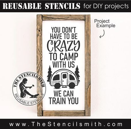 8932 Crazy to Camp with us stencil - The Stencilsmith
