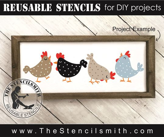 8935 polka dot chickens stencil - The Stencilsmith