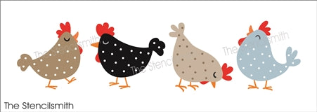 8935 polka dot chickens stencil