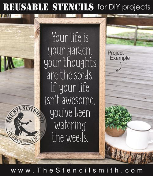 8943 Your life is your garden stencil - The Stencilsmith