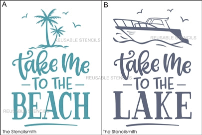 8960 Take Me To the beach / lake stencil - The Stencilsmith