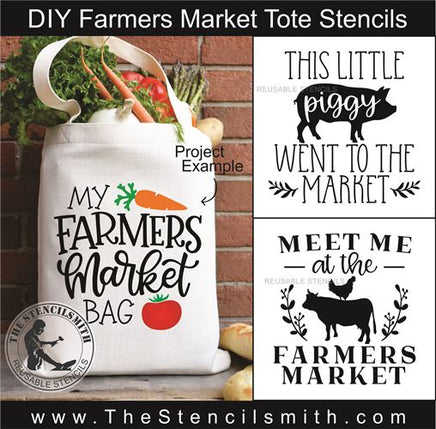 8964 Farmers Market Tote stencils - The Stencilsmith
