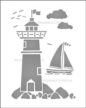 8975 Lighthouse Stencil - The Stencilsmith