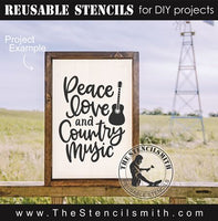 8980 Peace Love and Country Music stencil - The Stencilsmith