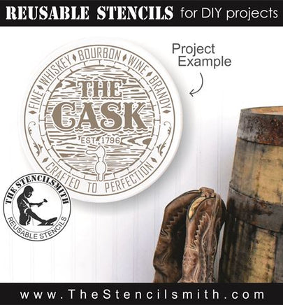 8990 The Cask Whiskey Stencil - The Stencilsmith