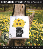 8992 Milk Can with Flowers Stencil - The Stencilsmith
