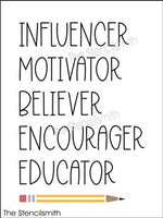 Influencer teacher stencil