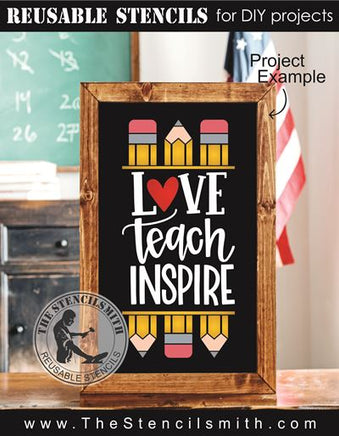 9005 Love Teach Inspire stencil - The Stencilsmith