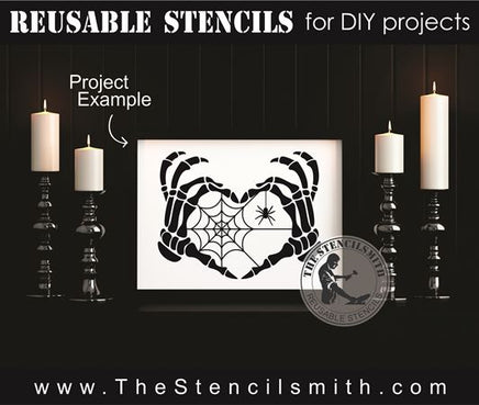 9035 skeleton heart hands stencil - The Stencilsmith