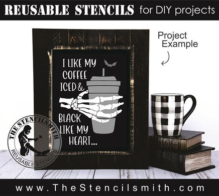 9047 I like my coffee iced stencil - The Stencilsmith