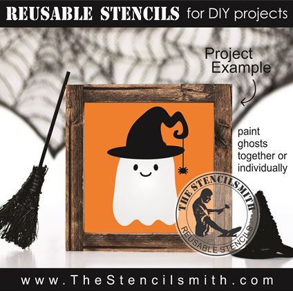9049 trick or treat ghosts stencil - The Stencilsmith
