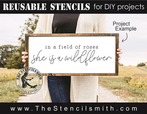 9050 in a field of roses stencil - The Stencilsmith