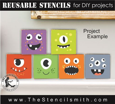 9053 Monster face stencils - The Stencilsmith