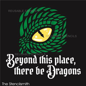 9056 Beyond this place dragons stencil - The Stencilsmith