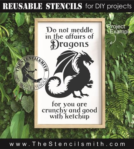 9064 Do not meddle dragon stencil - The Stencilsmith