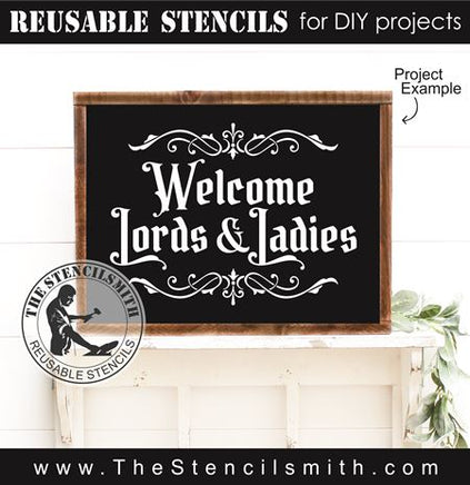 9066 Welcome Lords & Ladies stencil - The Stencilsmith