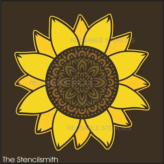 9067 - sunflower mandala stencil - The Stencilsmith