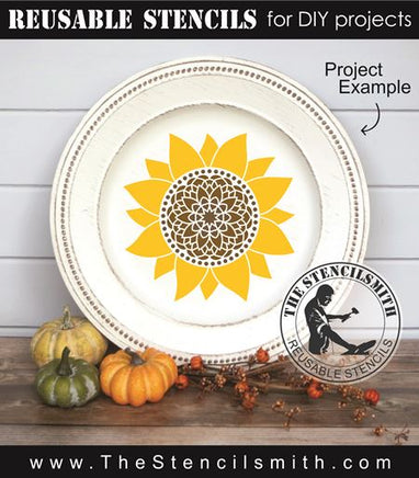 9070 sunflower mandala stencils - The Stencilsmith