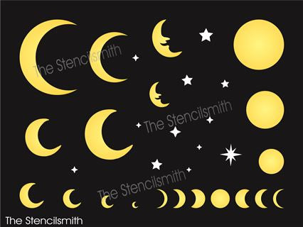9073 Moons and Stars stencil - The Stencilsmith