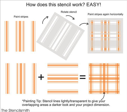 9079 - Plaid Pattern Stencil - The Stencilsmith
