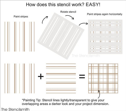 9081 - Plaid Pattern Stencil - The Stencilsmith