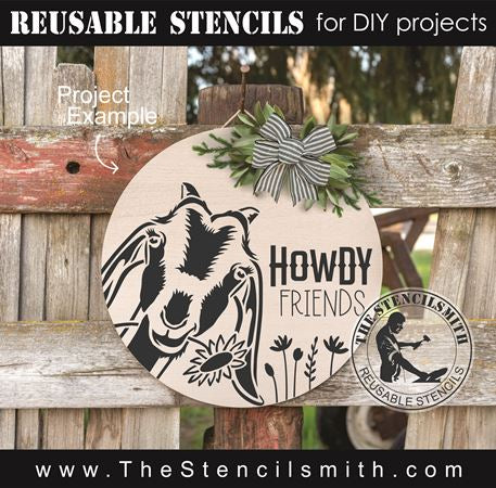9086 Howdy Friends goat stencil - The Stencilsmith