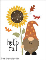 9095 hello fall sunflower gnome stencil - The Stencilsmith