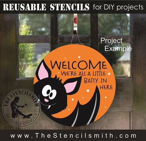 9096 welcome batty stencil - The Stencilsmith