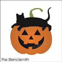 9108 black cat on pumpkin stencil - The Stencilsmith